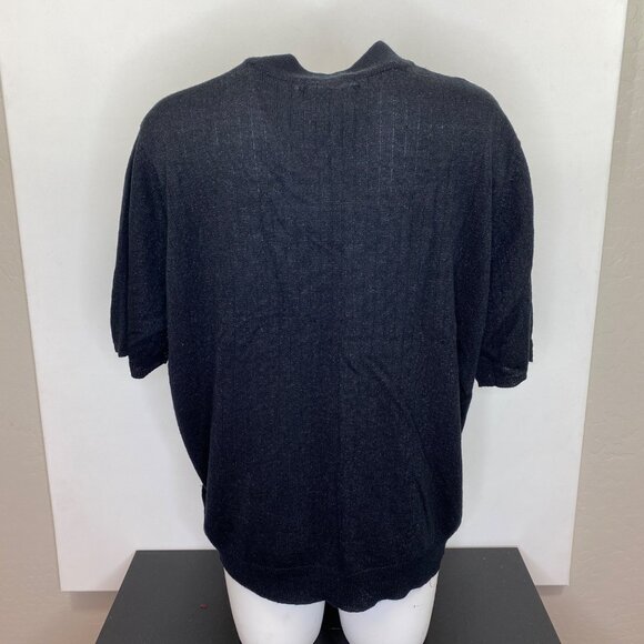 Sag Harbor Womens Black Short Sleeve Ribbed Knit Crewneck Sweater Size XL - Picture 3 of 9